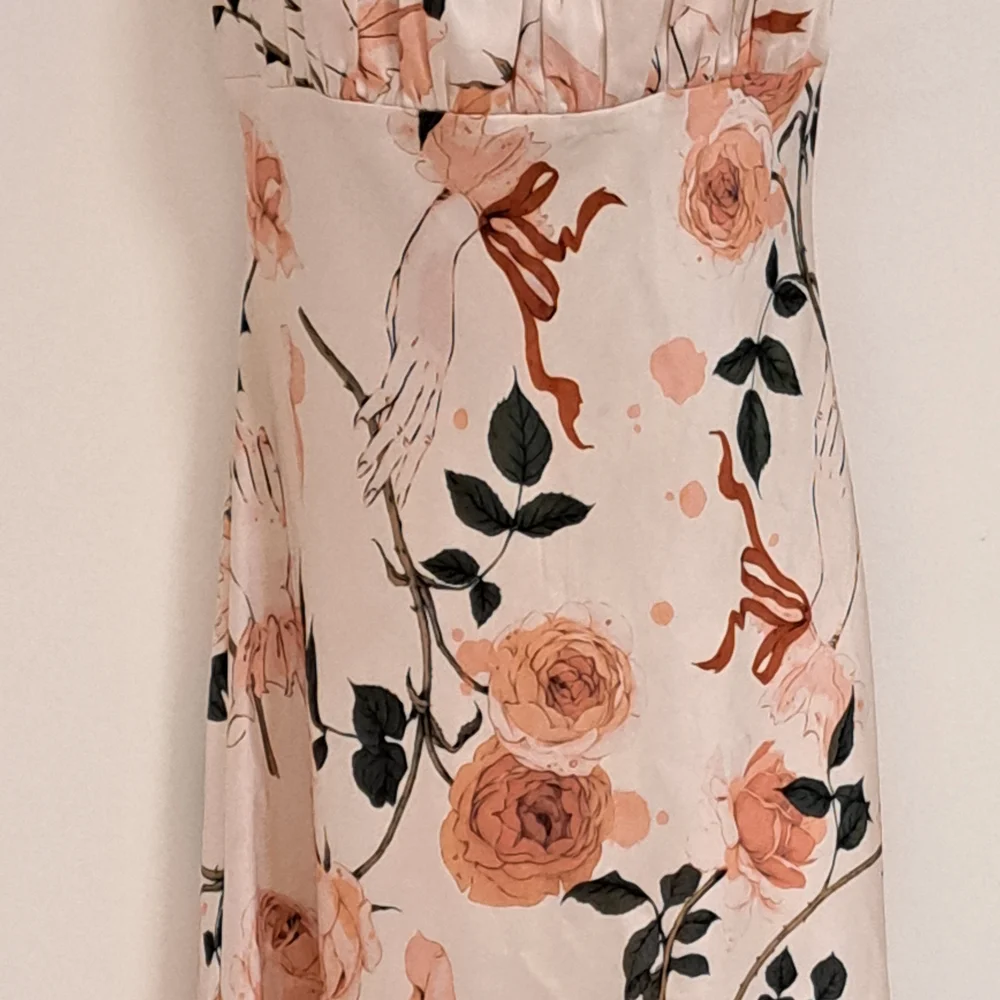 Floral Midi Dress in Cream and Pink - Picture 5 of 10